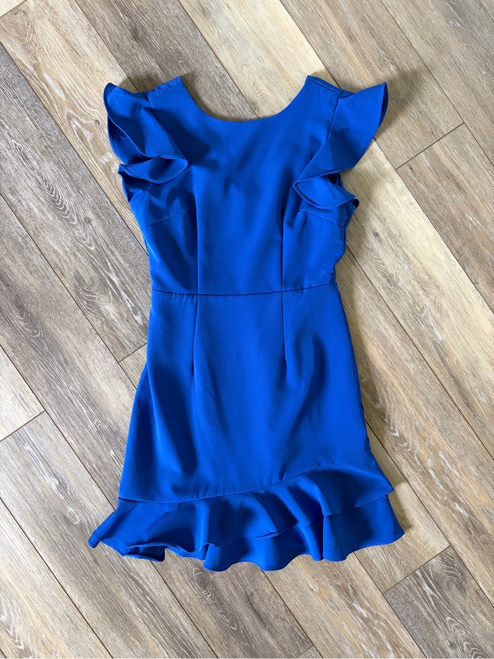TCEC Royal Blue Ruffle Sleeve Mini Dress